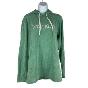 Calvin Klein Green Logo Hoodie Mens Size M Soft Comfortable Casual Top